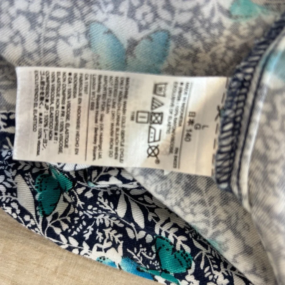 Gap Kids blue floral 3/4 sleeve lightweight dress, Size L, 11/12 yrs, boho